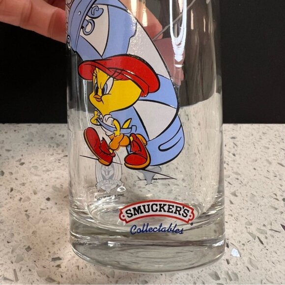 Vintage 1998 WARNER BROS Smuckers x Looney Tunes Colab Tweety Bird Golf Glass - Picture 4 of 11